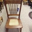 C69 Restored Antique Caned Chair w/ pressed back