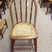 C73 Restored Antique Oak Barrel-back Chair w/ cane seat