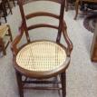C76 Restored Antique Walnut Caned Chair w/ hips