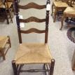 C77 Restored Antique Ladderback Chair w/ rush seat