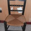 Restored Antique Black Painted Child's Chair with Rush Seat - M0027