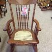 R48 Restored Antique Oak Rocker w/ Hand-caning