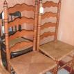 Restored Antique Set of 2 Cherry Ladderback Chairs with Rushed Seats - C65