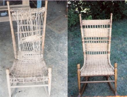 Wicker Rocker Before and After
